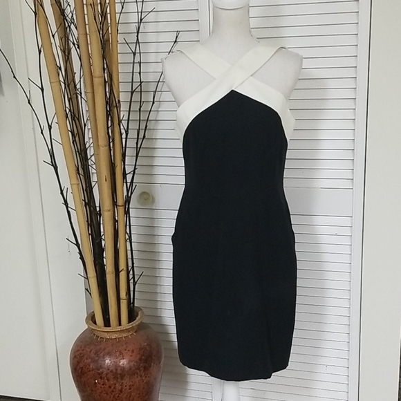 dkny black and white dress